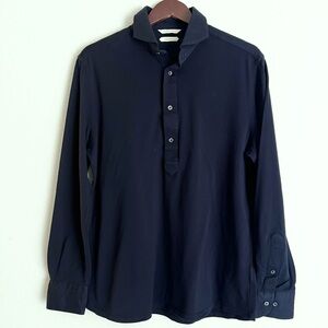Suit Supply Shirt 16 / 16.5 Extra Slim Fit Premium Long Sleeve Polo 41/42 Navy